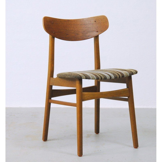 Image 1 of Set van 5 vintage Deense eetkamerstoelen in teak en eikenhout, jaren 1960
