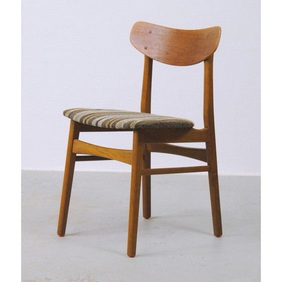 Image 1 of Set van 5 vintage Deense eetkamerstoelen in teak en eikenhout, jaren 1960