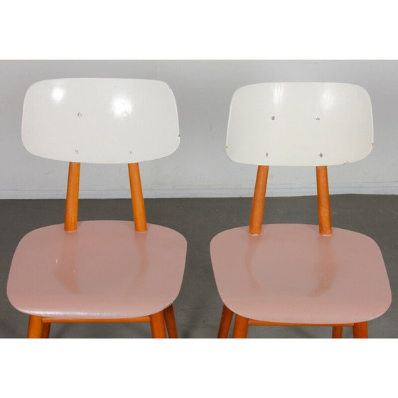 Image 1 of Set van 4 vintage houten stoelen voor Ton, Tsjecho-Slowakije 1960