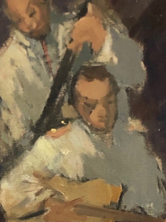 Image 1 of Yves DIEY Spaanse danseres met combo 19e eeuw 80x60 omkaderd