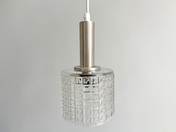 Image 1 of 1X Vintage Glazen Hanglamp