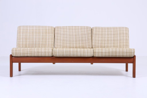 Mid Century Sofa van Knoll Antimott Vintage Couch Bed 60s Dagbed 3 zits Retro Bruin Beige 70s