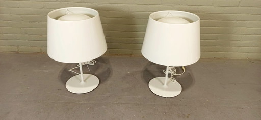 2 X Vintage Ikea 'Kulla' Tafellampen