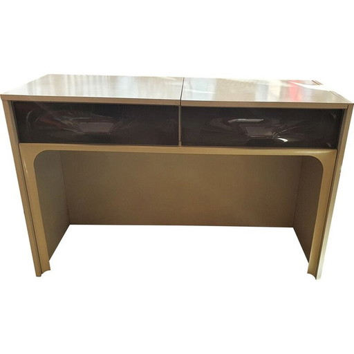Vintage kaptafel in wit crèmekleurig laminaat van Raymond Loewy voor Doubinski, 1960