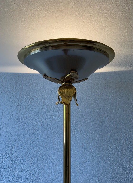 Image 1 of Messing bronzen vloerlamp jaren 70