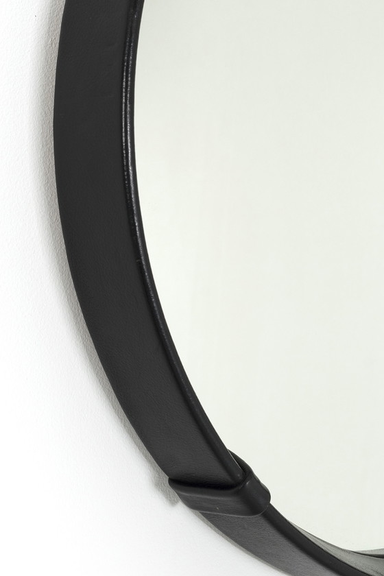 Image 1 of Ronde vintage spiegel met skai