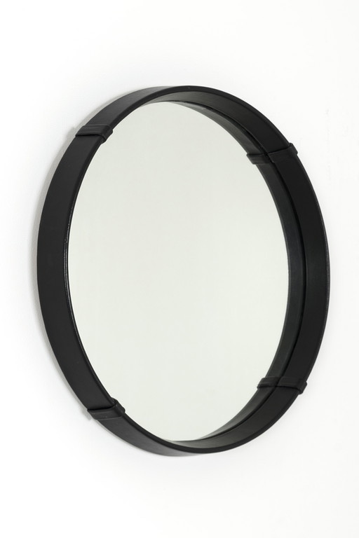 Ronde vintage spiegel met skai