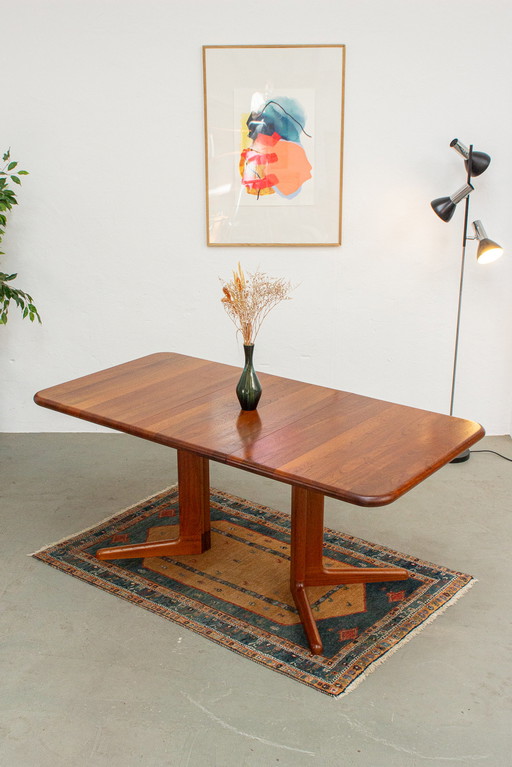 Vintage teak eettafel massief uitschuifbaar Deens