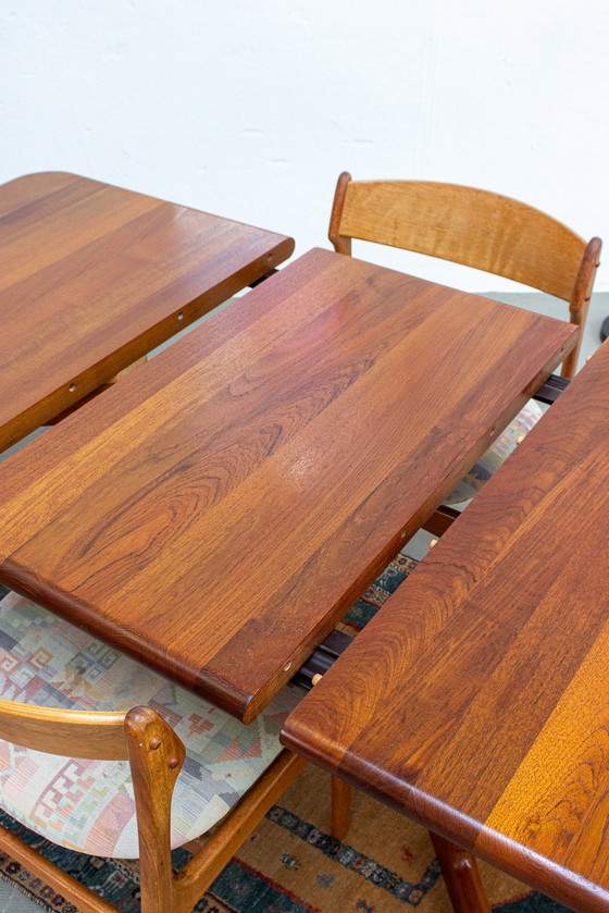 Image 1 of Vintage teak eettafel massief uitschuifbaar Deens