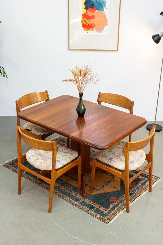 Image 1 of Vintage teak eettafel massief uitschuifbaar Deens