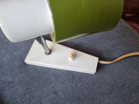 Image 1 of Hala Zeist Vintage jaren 60 Wandlampje Bedlampje Groen Wit