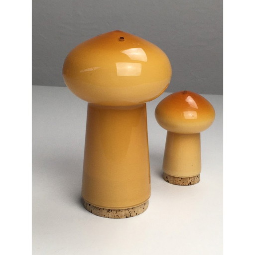 Vintage Deens peper- en zoutstel in glas van Michael Bang voor Holmegaard, 1970