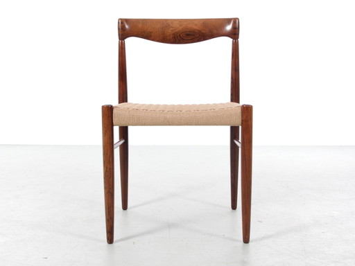 Suite van 4 Scandinavische Rio Rozenhouten Stoelen Door H. W. Klein