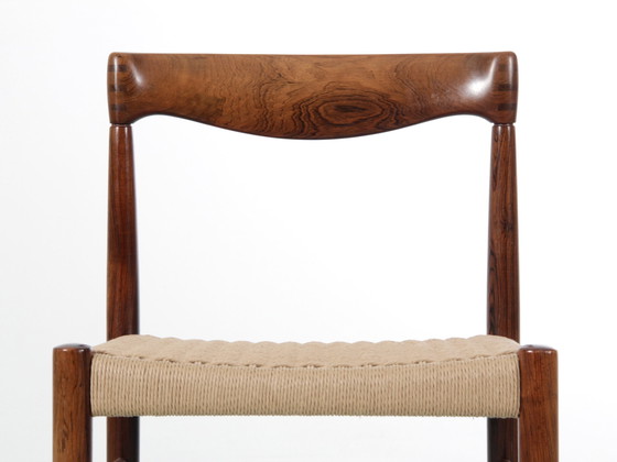 Image 1 of Suite van 4 Scandinavische Rio Rozenhouten Stoelen Door H. W. Klein