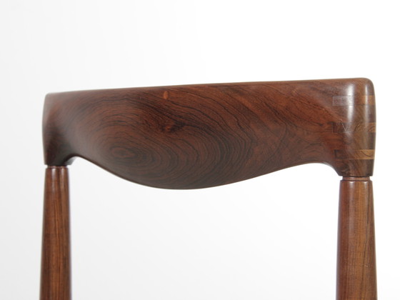 Image 1 of Suite van 4 Scandinavische Rio Rozenhouten Stoelen Door H. W. Klein