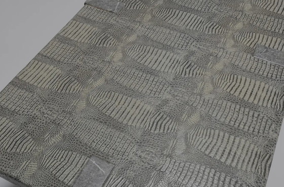 Image 1 of 1970 imitatiekrokodillenhuid en marmeren salontafel