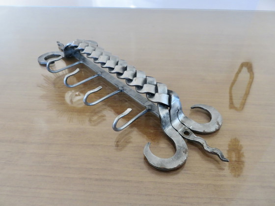 Image 1 of Theedoekhouder, Brutalistisch, Gevlochten Stalen IJzerwerk, 1970