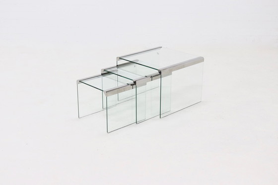 Image 1 of 3 X Vintage Nesting Tables Gallotti & Radice