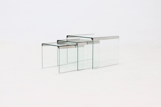 Image 1 of 3 X Vintage Nesting Tables Gallotti & Radice