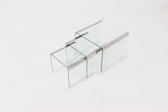 Image 1 of 3 X Vintage Nesting Tables Gallotti & Radice