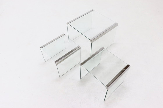 Image 1 of 3 X Vintage Nesting Tables Gallotti & Radice