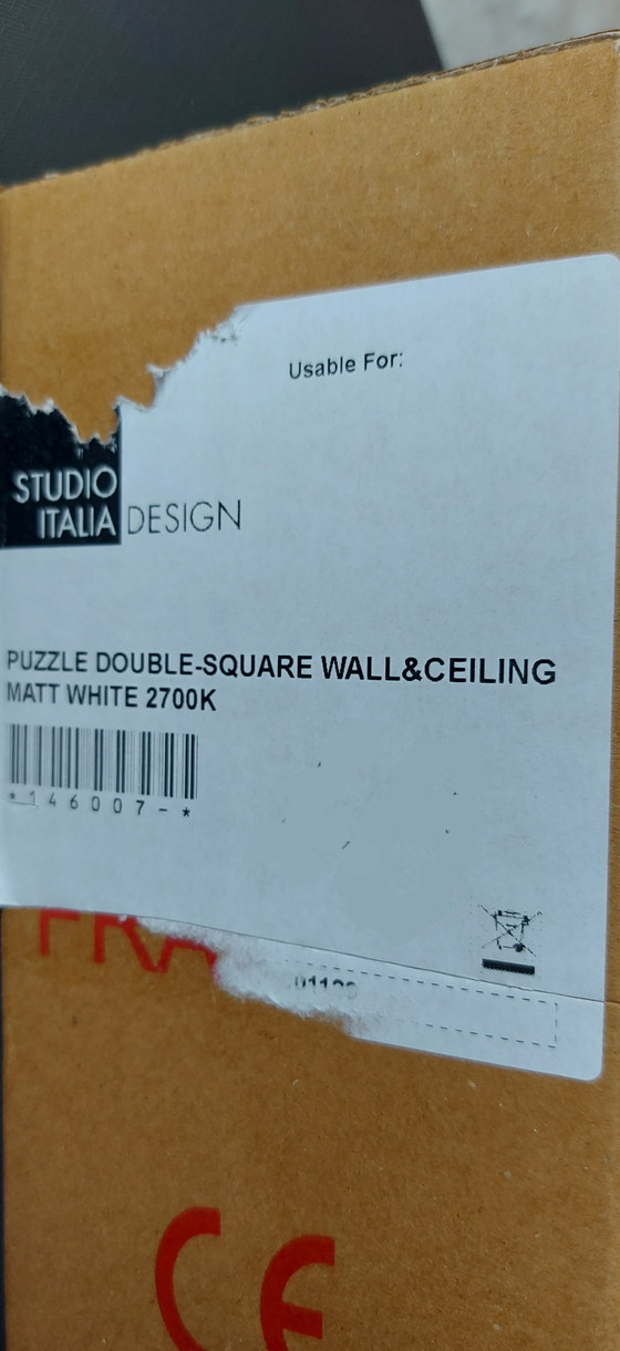 Image 1 of 2x Studio Italia Puzzle double square wall-ceiling lamp