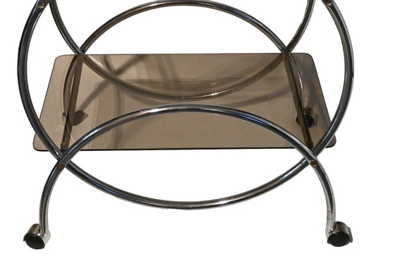 Image 1 of Vintage chromen serveerwagen
