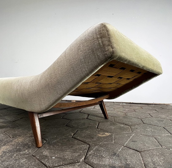 Image 1 of Groen velourse daybed, 1960’s