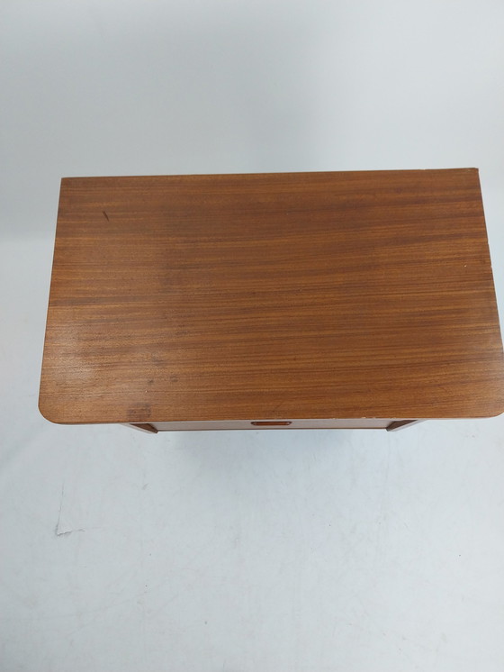 Image 1 of Midcenturymodern danish design teak fineer chest of drawers.  3 drawers 1960s. 