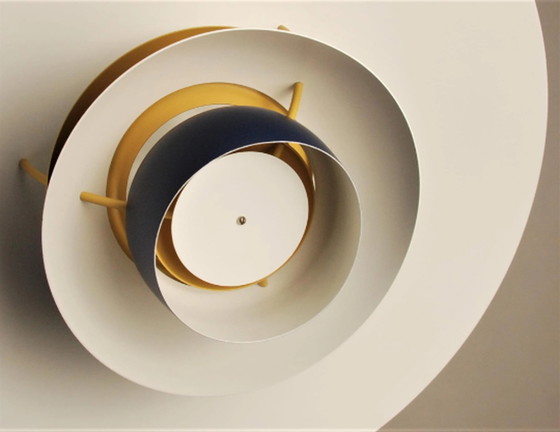 Image 1 of Vintage Ph5 Louis Poulsen Uit 1970 In Kobaltblauw/Okergeel