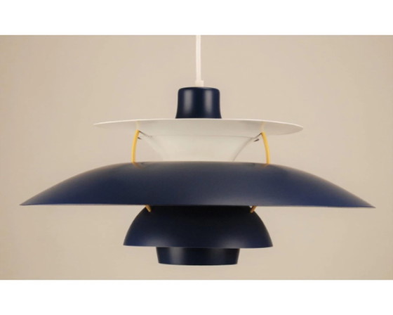 Image 1 of Vintage Ph5 Louis Poulsen Uit 1970 In Kobaltblauw/Okergeel