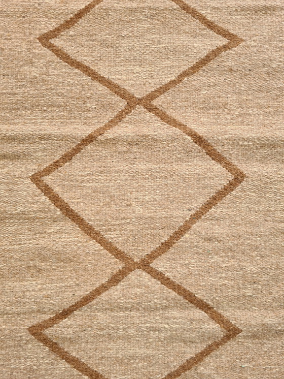 Image 1 of Kelima Handgeweven vloerkleed  - 100% Egyptische wol Kelim - 70x140cm - Naturel