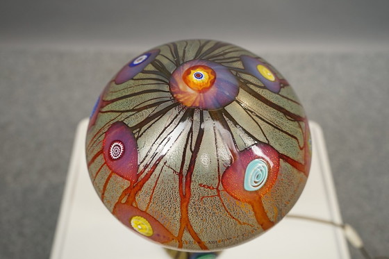 Image 1 of Vintage opaline glazen tafellamp van Giulio Radi, jaren 70