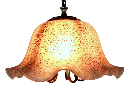 Image 1 of Hollywood regency glazen hanglamp