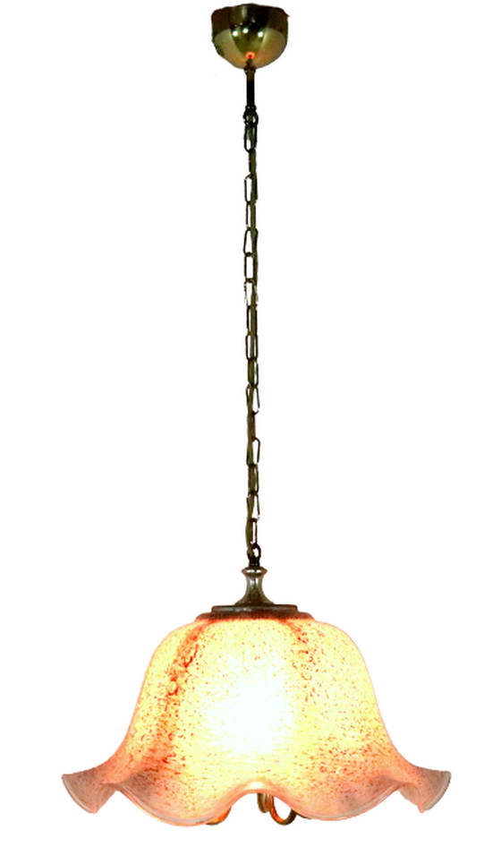 Image 1 of Hollywood regency glazen hanglamp