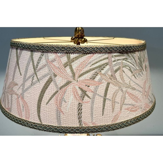 Image 1 of Vintage marmeren lamp versierd met bronzen decoratieve elementen