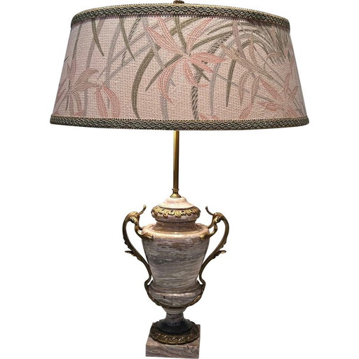 Vintage marmeren lamp versierd met bronzen decoratieve elementen