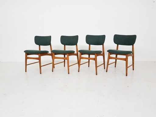 4x Vintage Eiken Eetkamerstoelen