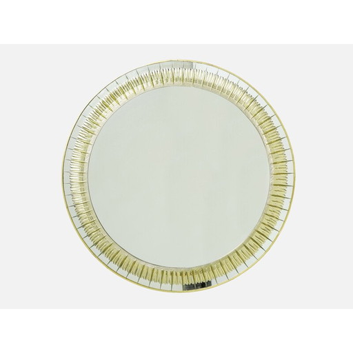 Vintage messing spiegel van Sergio Mazza voor Artemide, Italië 1960