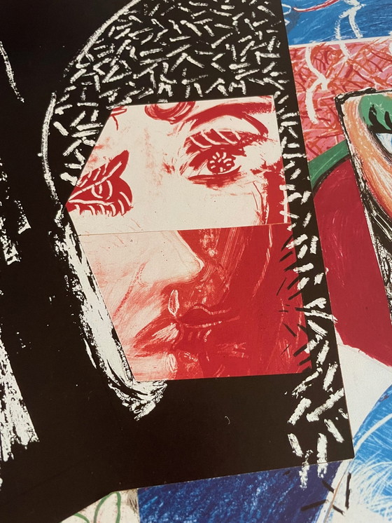 Image 1 of David Hockney - "Een beeld van Celia", 1986. Vintage tentoonstellingsaffiche, gedrukt in Stockholm, 1989,