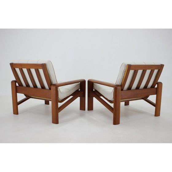 Image 1 of Paar vintage teakhouten fauteuils van Emc Mobler, Denemarken 1970