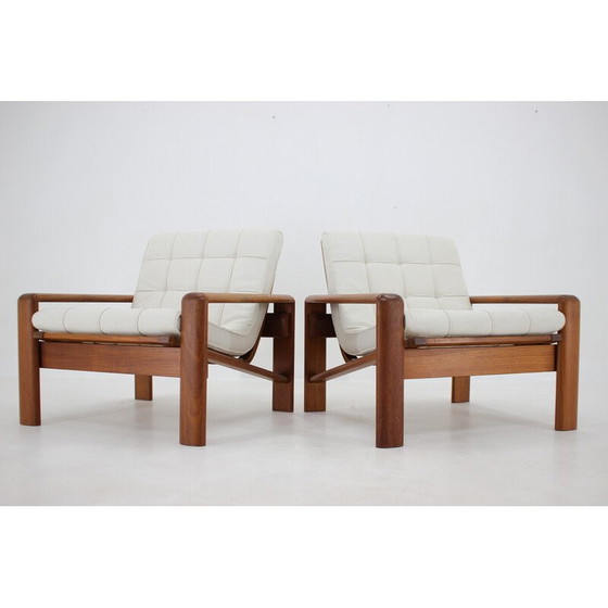 Image 1 of Paar vintage teakhouten fauteuils van Emc Mobler, Denemarken 1970