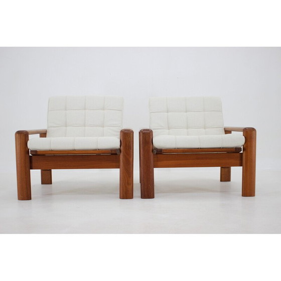 Image 1 of Paar vintage teakhouten fauteuils van Emc Mobler, Denemarken 1970