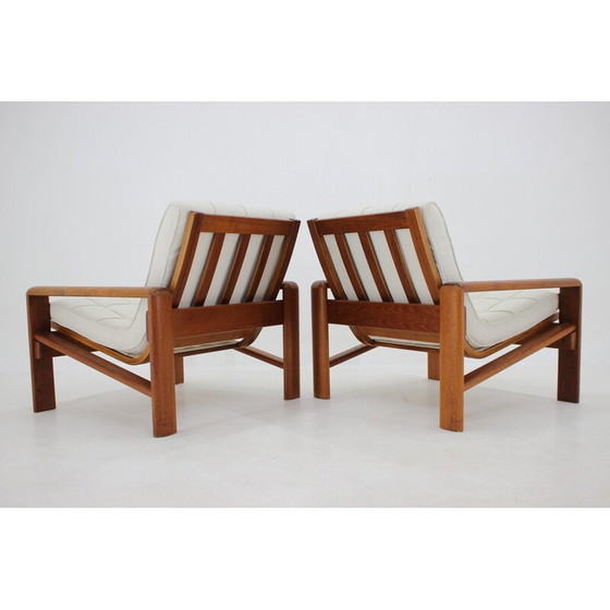 Image 1 of Paar vintage teakhouten fauteuils van Emc Mobler, Denemarken 1970