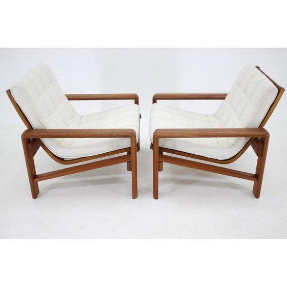 Image 1 of Paar vintage teakhouten fauteuils van Emc Mobler, Denemarken 1970