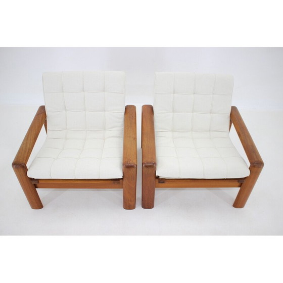 Image 1 of Paar vintage teakhouten fauteuils van Emc Mobler, Denemarken 1970