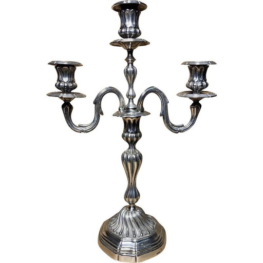 Vintage verzilverde kandelaar van Orfevrerie Christofle