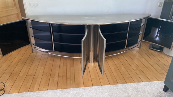 Image 1 of Maison Jansen  stainless steel dressoir 1980’s