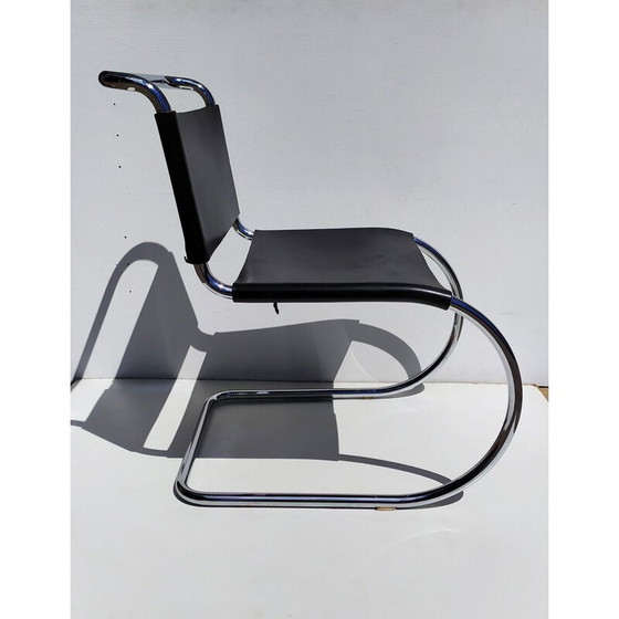 Image 1 of Vintage Mr10 zwart leren stoel van Mies Van Der Rohe, 1970