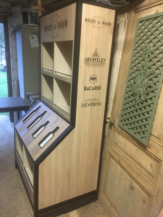 Image 1 of Vintage display voor whisky en rum in metaal en melamine